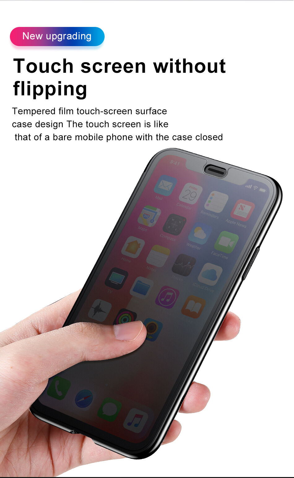 Husă flip BASEUS, pentru iPhone XR - roşu