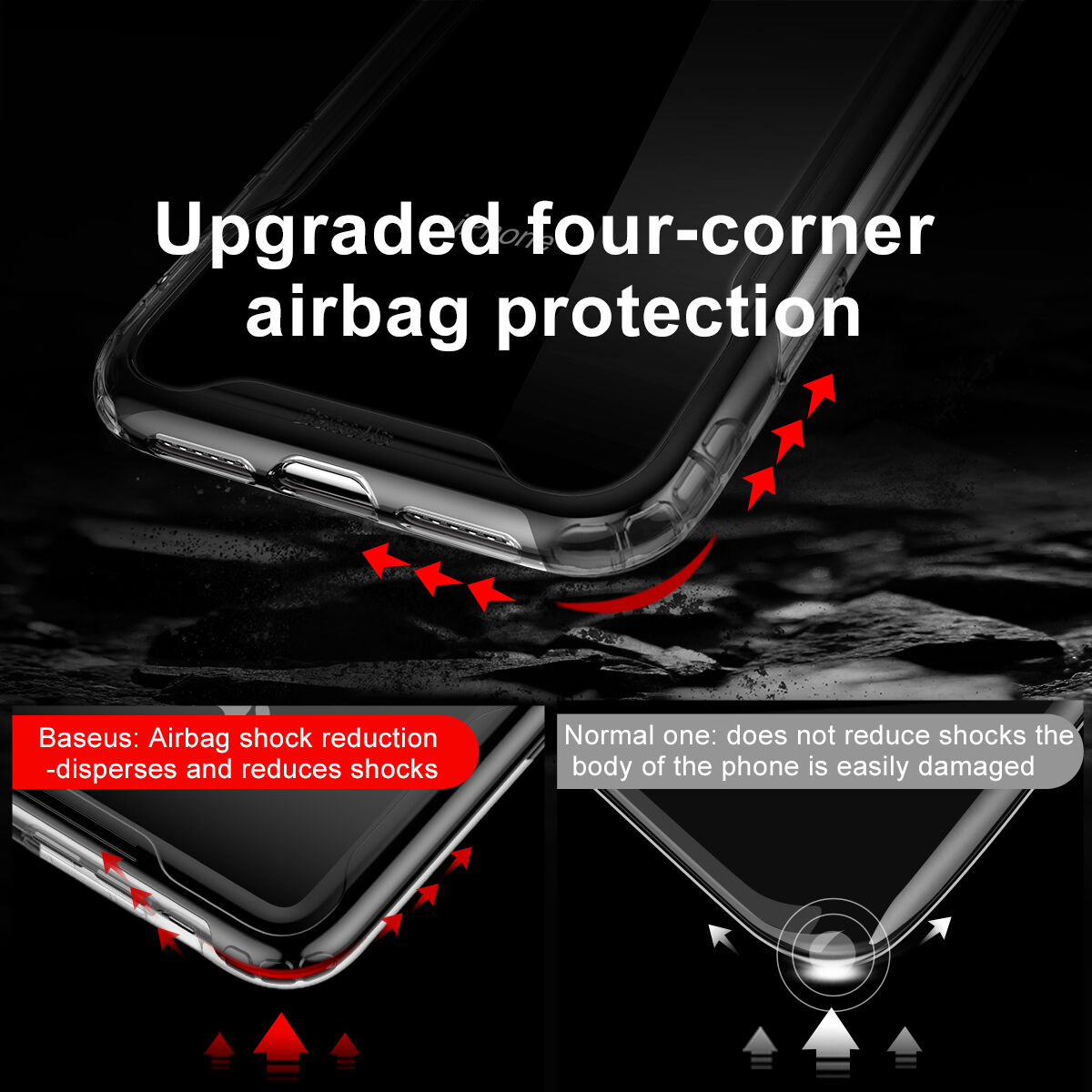 Carcasă transparentă BASEUS Armor, cu ramă, pentru iPhone XR - negru