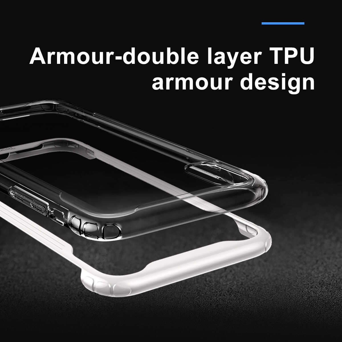 Carcasă transparentă BASEUS Armor, cu ramă, pentru iPhone XR - negru