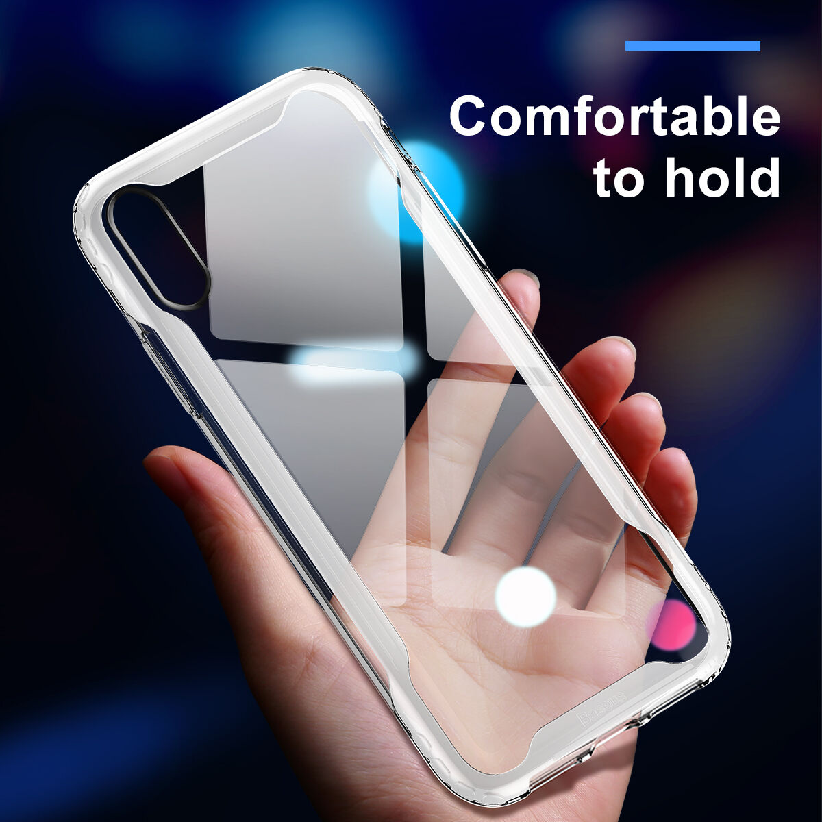 Carcasă transparentă BASEUS Armor, cu ramă, pentru iPhone XR - negru