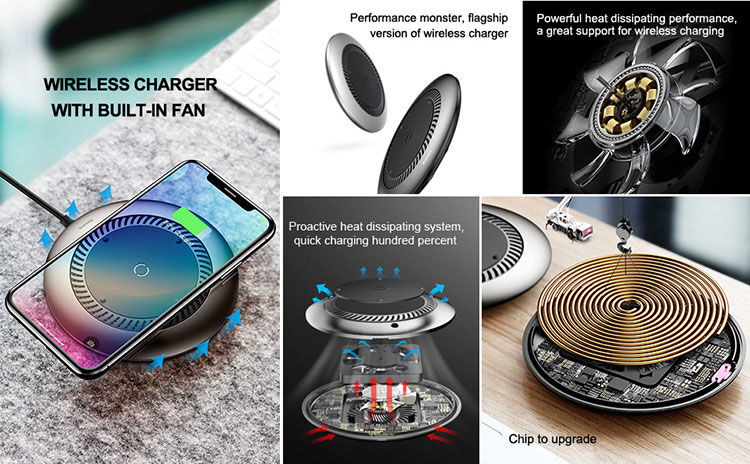 Încărcător wireless BASEUS, cu aerisire, pentru iPhone - negru Încărcător wireless BASEUS, cu aerisire, pentru iPhone - negru