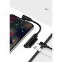 Reducţie USAMS, cu doi conectori lightning, pentru iPhone - negru