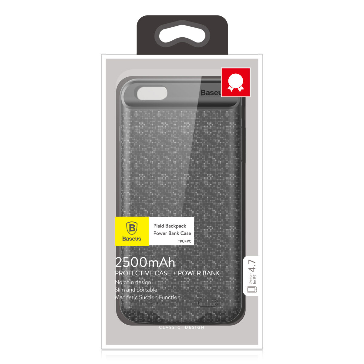 Carcasă de design BASEUS, cu baterie 5000mAh, pentru Apple iPhone SE (2020/2022) / 8 / 7 - crem