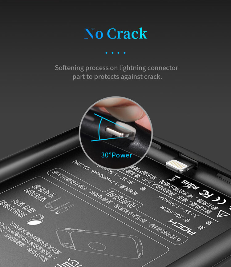 Capac ROCK, cu baterie 6000mAh, pentru iPhone XS / iPhone X - negru