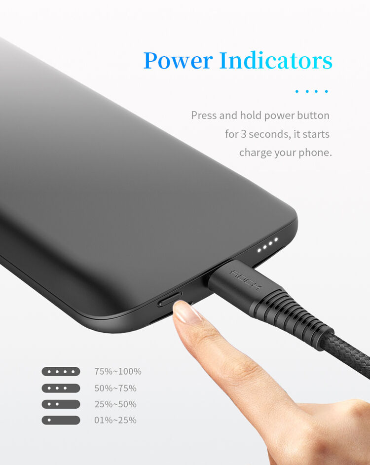 Capac ROCK, cu baterie 6000mAh, pentru iPhone XS / iPhone X - negru