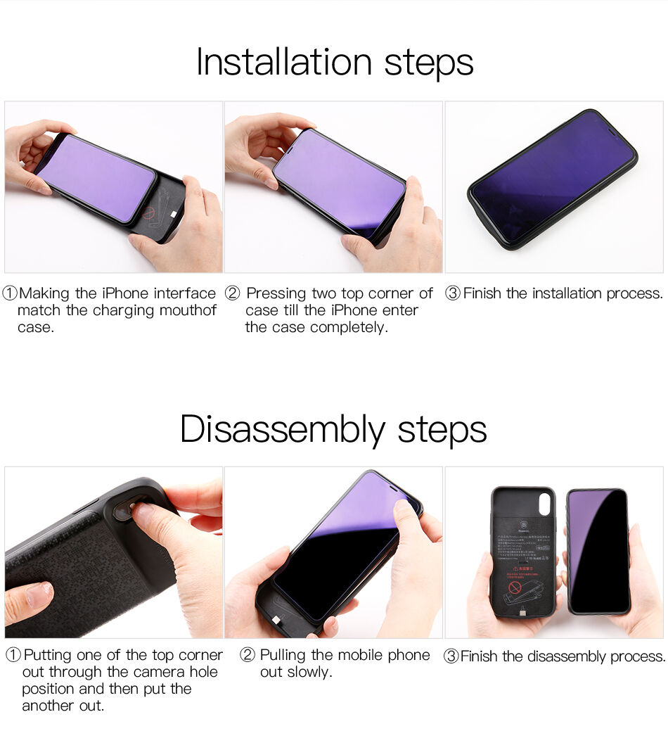 Carcasă BASEUS, cu baterie 3500mAh, pentru iPhone X - negru