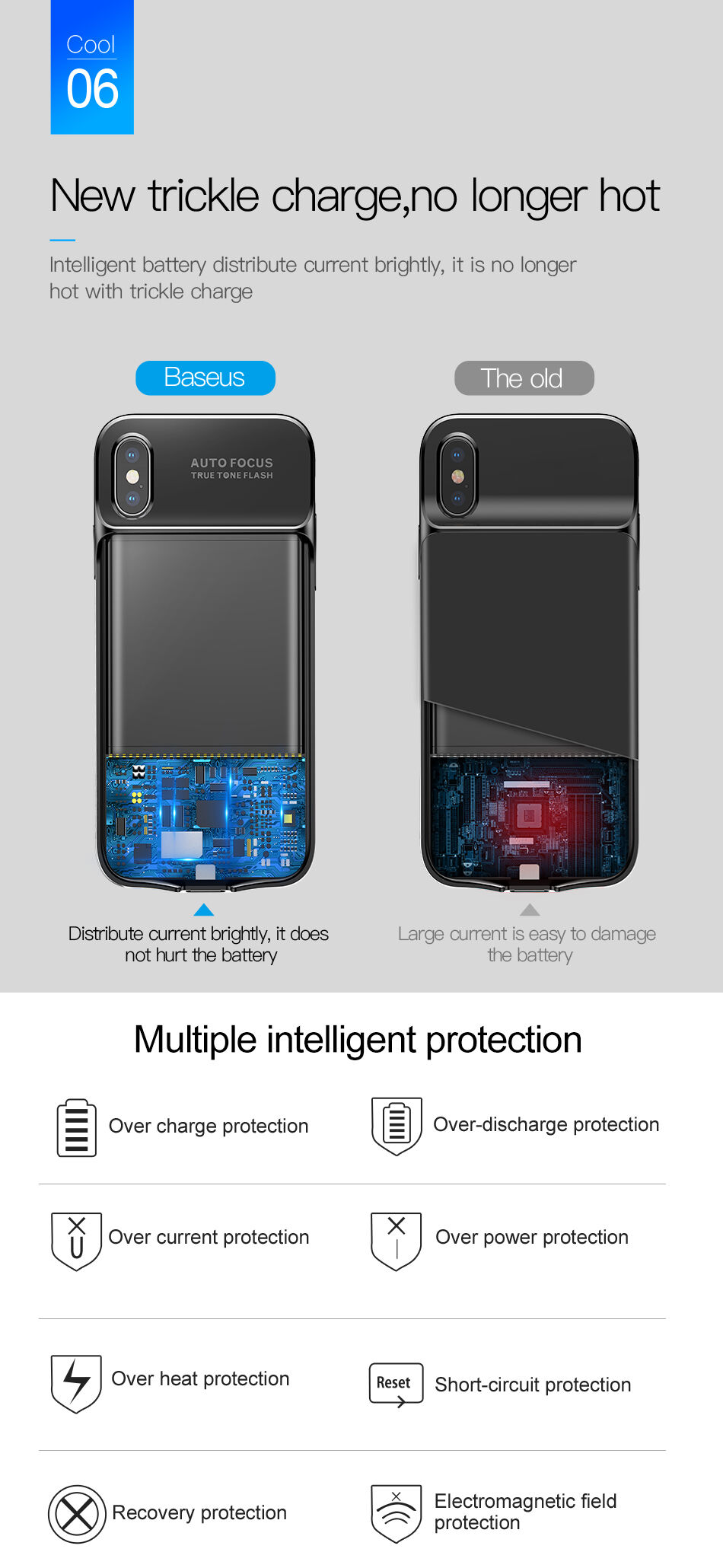 Carcasă BASEUS, cu baterie 3500mAh, pentru iPhone X - alb