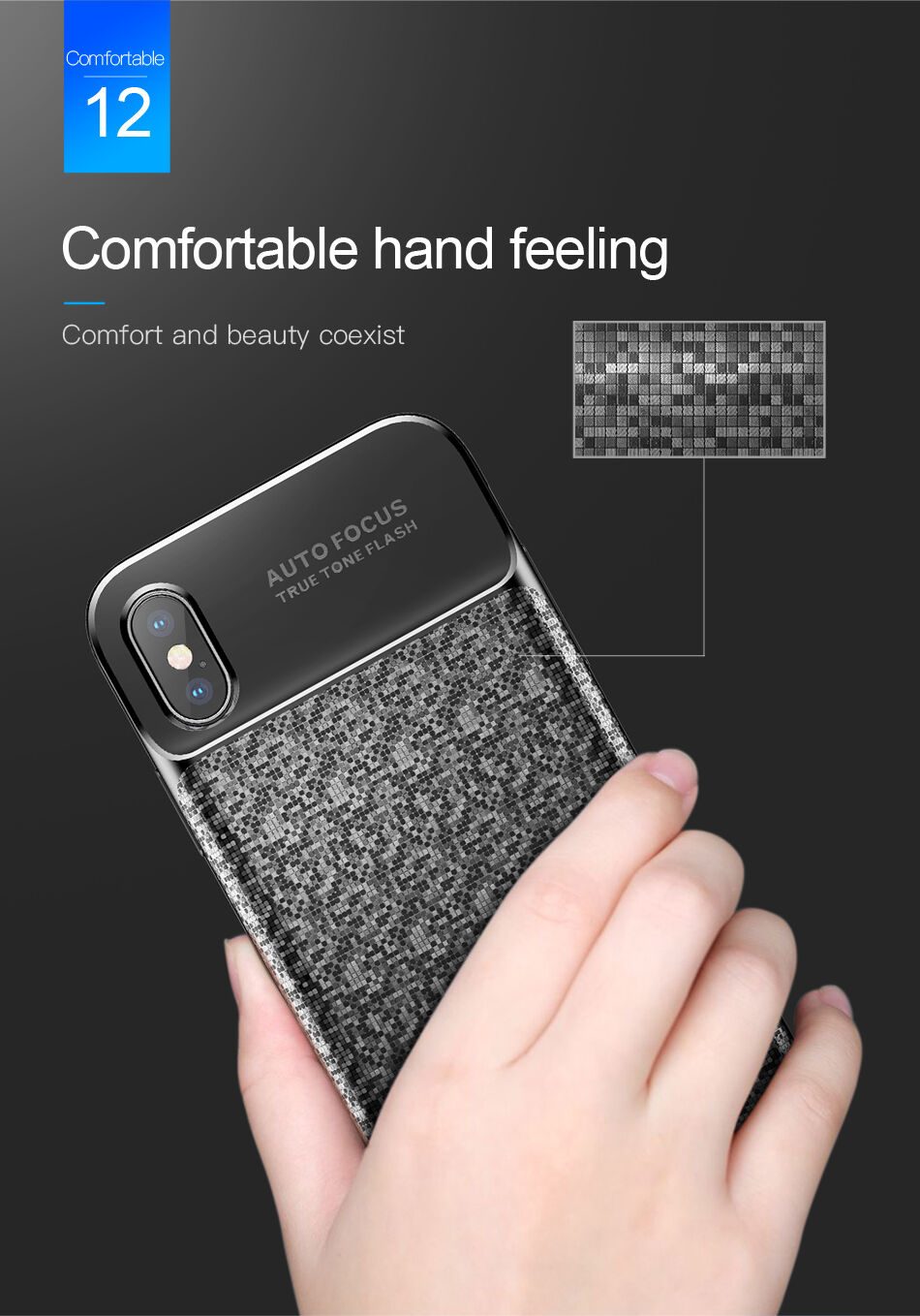 Carcasă BASEUS, cu baterie 3500mAh, pentru iPhone X - alb