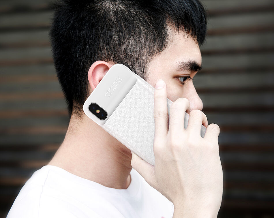 Carcasă BASEUS, cu baterie 3500mAh, pentru iPhone X - alb