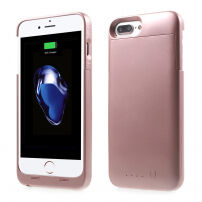Carcasă exterioară MAXNON M7P, cu baterie şi certificat MFI, pentru Apple iPhone 8 Plus / 7 Plus/ 6S Plus / 6 Plus - 4000mAh - roz-auriu