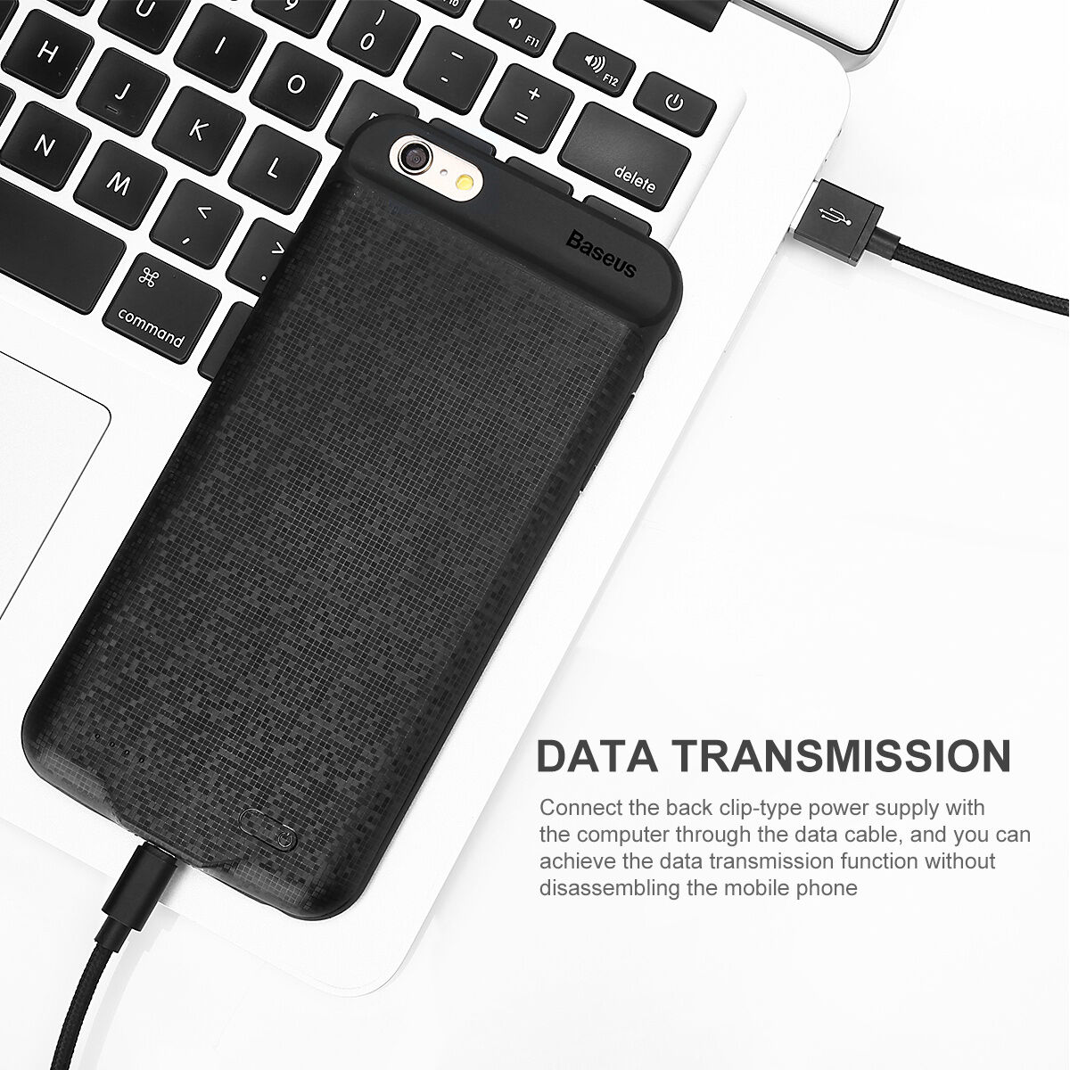 Capac de baterie BASEUS, de design, 5000mAh, pentru Apple iPhone 6 / 6S - crem