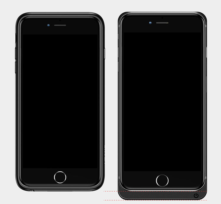 Carcasă USAMS, cu baterie 3000mAh şi protecţie lentilă, pentru Apple iPhone SE (2020/2022) / 8 / 7 / 6S / 6 - negru