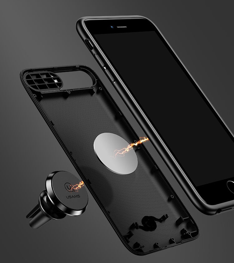 Carcasă USAMS, cu baterie 3000mAh şi protecţie lentilă, pentru Apple iPhone SE (2020/2022) / 8 / 7 / 6S / 6 - negru