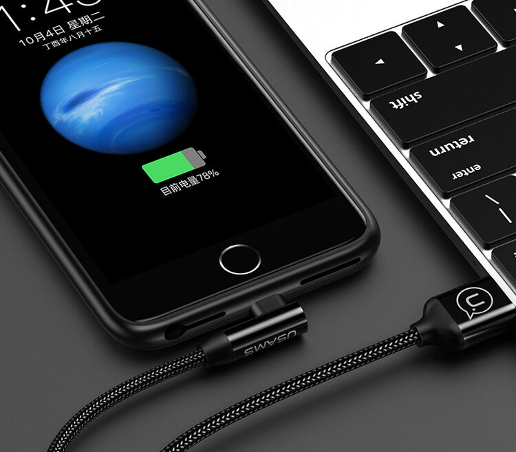 Carcasă USAMS, cu baterie 3000mAh şi protecţie lentilă, pentru Apple iPhone SE (2020/2022) / 8 / 7 / 6S / 6 - negru