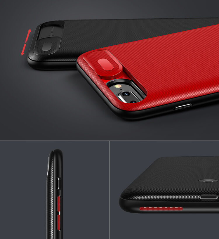 Carcasă USAMS, cu baterie 3000mAh şi protecţie lentilă, pentru Apple iPhone SE (2020/2022) / 8 / 7 / 6S / 6 - negru
