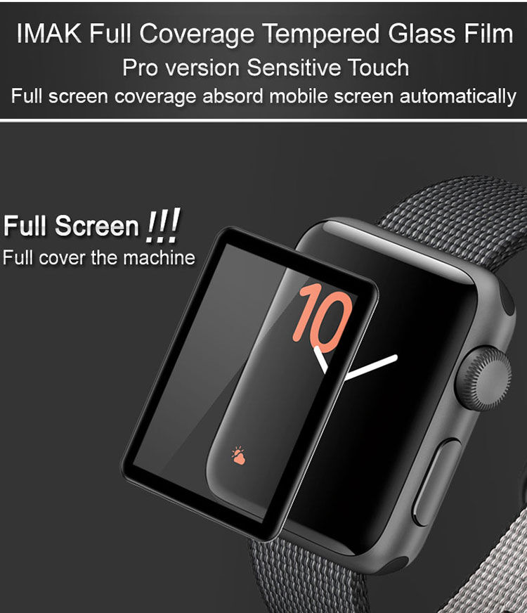 Sticlă temperată IMAK Pro+ 2.5D, pentru Apple Watch - 38mm - negru