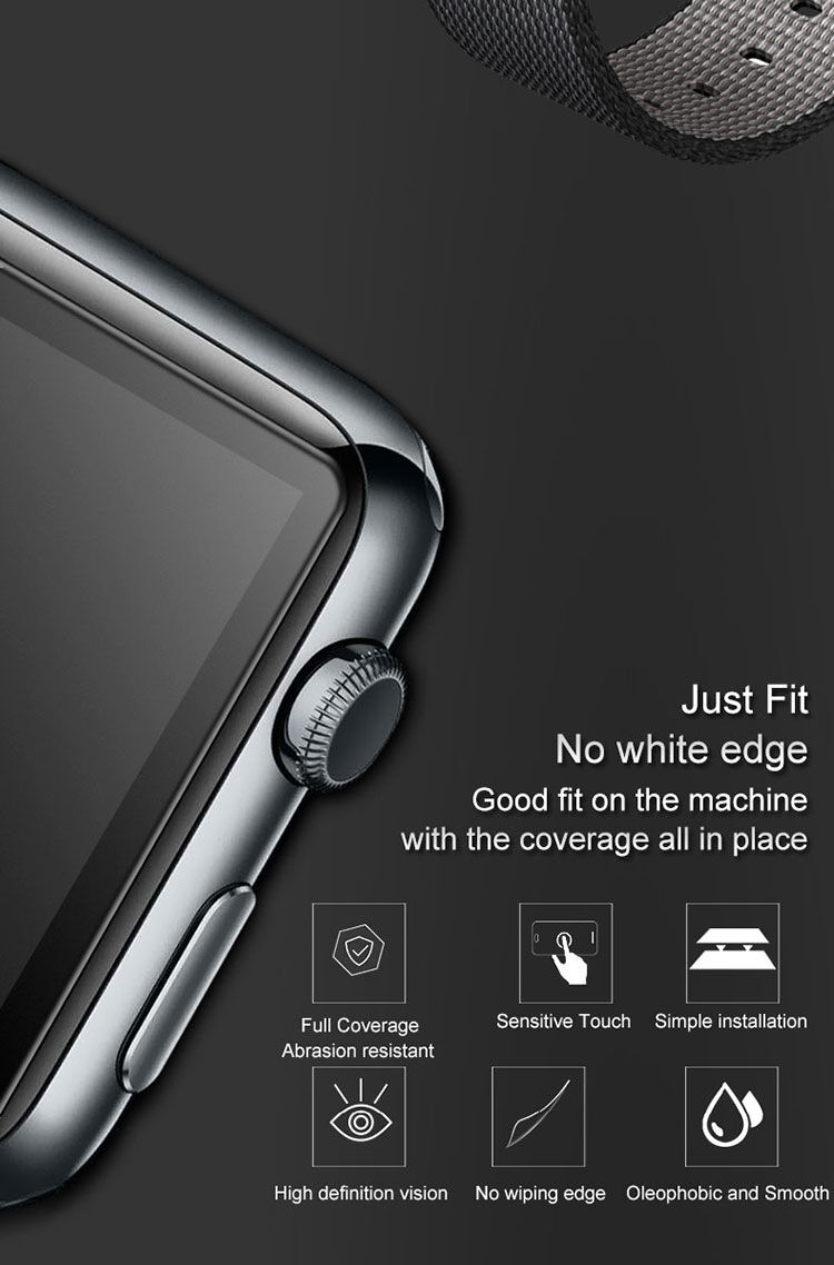Sticlă temperată IMAK Pro+ 2.5D, pentru Apple Watch - 38mm - negru