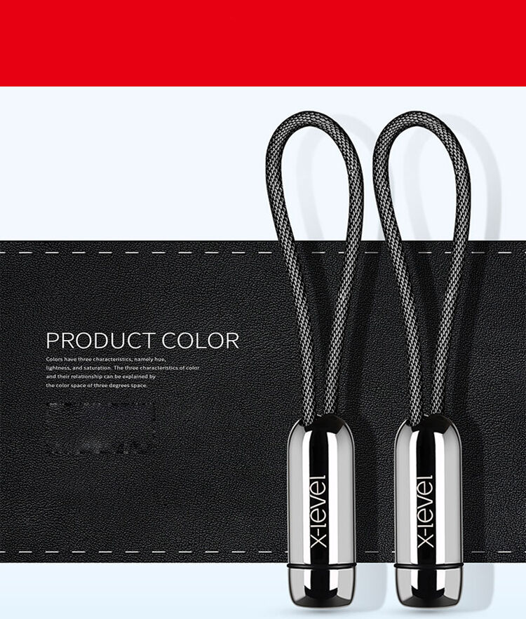 Cablu elegant USB / lightning X-LEVEL, pentru Apple iPhone / iPad / iPod - 8cm - negru