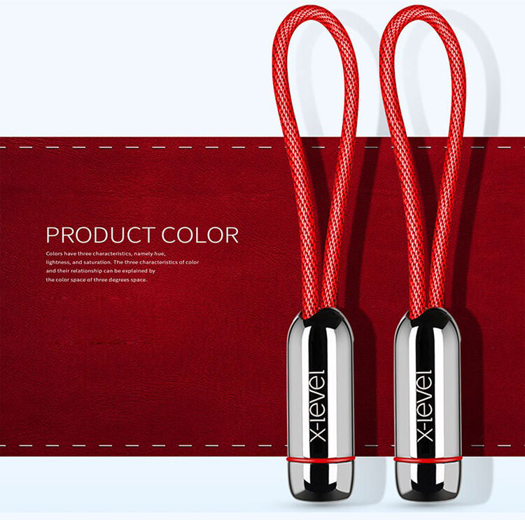 Cablu elegant USB / lightning X-LEVEL, pentru Apple iPhone / iPad / iPod - 8cm - roşu
