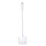 Adaptor conector Lightning, pentru audiţie muzicală şi încărcare simultană pentru iPhone - alb
