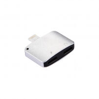 Reducţie conector Lightning, pentru audiţie muzicală şi încărcare - argintiu