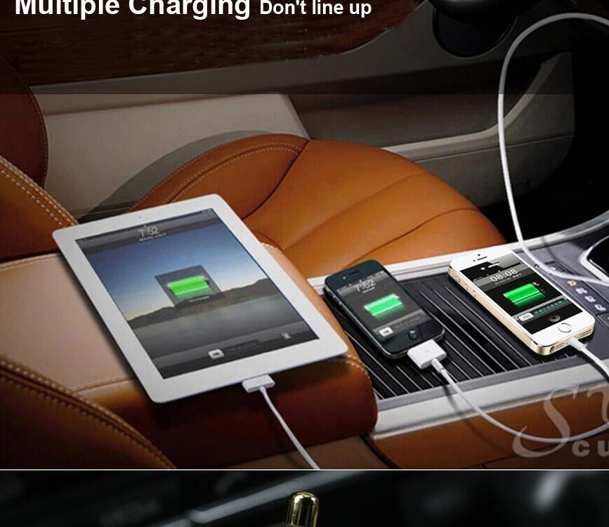 Încărcător auto REMAX, cu trei porturi, pentru Apple iPhone / iPad / iPod - negru