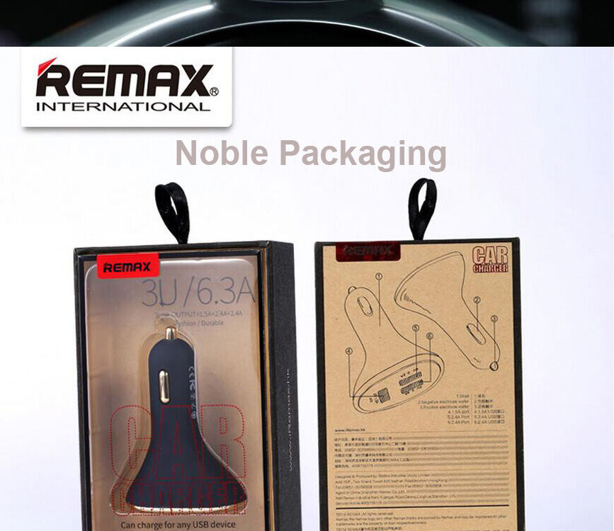 Încărcător auto REMAX, cu trei porturi, pentru Apple iPhone / iPad / iPod - negru