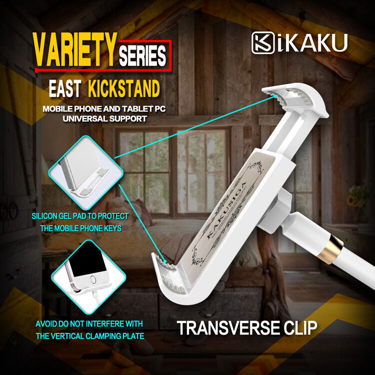Stativ reglabil universal KAKUSIGA, pentru iPhone / iPad - alb / argintiu