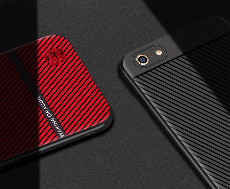 Carcasă elegantă WAKING DRAGON, din plastic moale, pentru Apple iPhone 6 / 6S - roşu