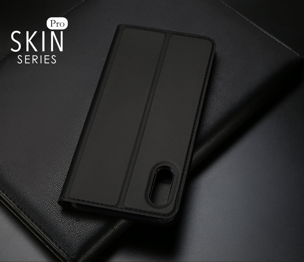 Husă DUX DUCIS, cu stativ şi buzunar de acte, pentru Apple iPhone XS / iPhone X - albastru închis
