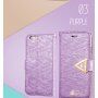 Husă / carcasă cu deschidere, cu luciu de diamant şi curea magnetică, pentru iPhone 6S / 6 - negru