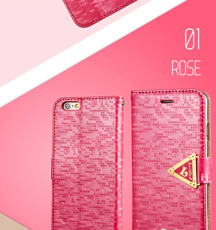 Husă / carcasă cu deschidere, cu luciu de diamant şi curea magnetică, pentru iPhone 6S / 6 - alb