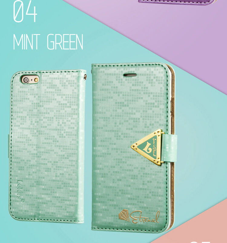 Husă / carcasă cu deschidere, cu luciu de diamant şi curea magnetică, pentru iPhone 6S / 6 - verde mat