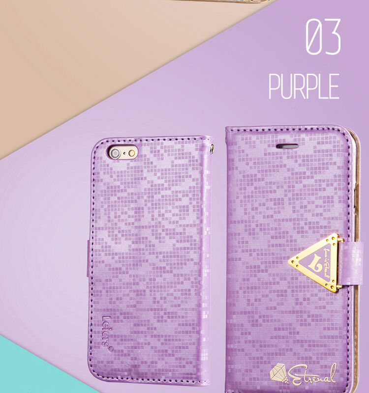 Husă / carcasă cu deschidere, cu luciu de diamant şi curea magnetică, pentru iPhone 6S / 6 - violet