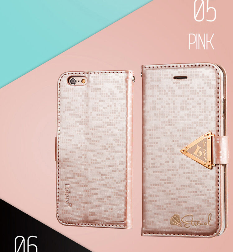 Husă / carcasă cu deschidere, cu luciu de diamant şi curea magnetică, pentru iPhone 6S / 6 - auriu