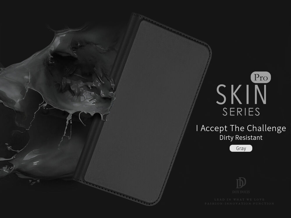 Husă DUX DUCIS, cu suport şi buzunare de acte, pentru Apple iPhone XS / iPhone X - roz-auriu