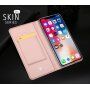 Husă DUX DUCIS, cu suport şi buzunare de acte, pentru Apple iPhone XS / iPhone X - roz-auriu