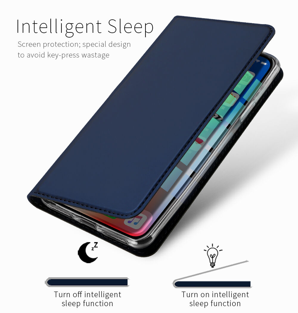 Husă DUX DUCIS, cu suport şi buzunare de acte, pentru Apple iPhone XS / iPhone X - auriu