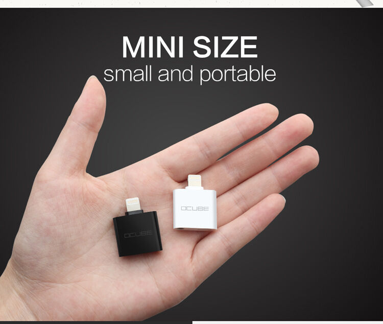 Reducţie 2 în 1 OCUBE Lightning la port 3,5 mm şi Lightning pentru Apple iPhone - negru