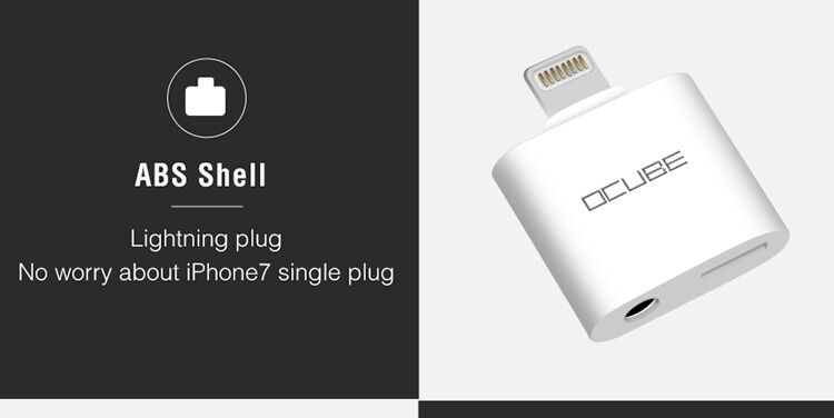 Reducţie 2 în 1 OCUBE Lightning la port 3,5 mm şi Lightning pentru Apple iPhone - negru
