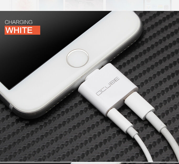 Reducţie 2 în 1 OCUBE Lightning la port 3,5 mm şi Lightning pentru Apple iPhone - negru
