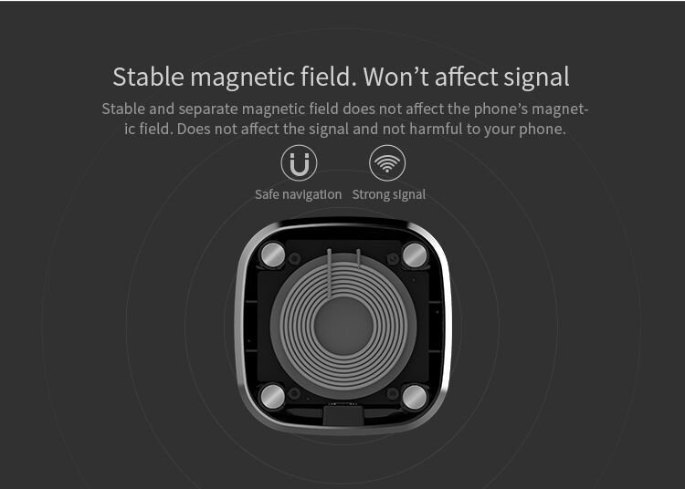 Suport magnetic de design NILLKIN, cu încărcare Qi wireless pentru Apple iPhone - negru