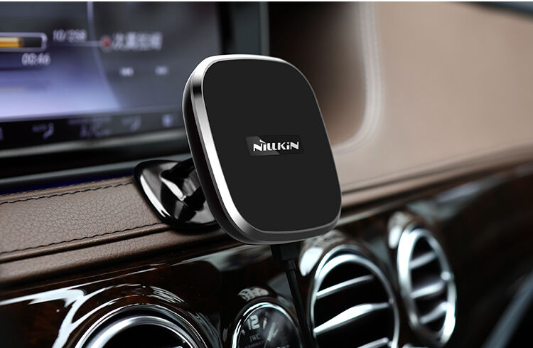 Suport magnetic de design NILLKIN, cu încărcare Qi wireless pentru Apple iPhone - negru