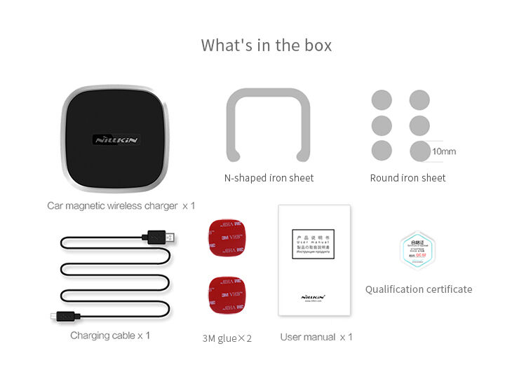 Suport magnetic de design NILLKIN, cu încărcare Qi wireless pentru Apple iPhone - negru