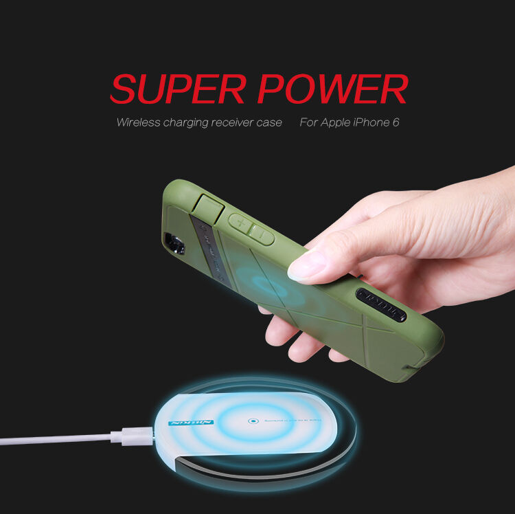 Carcasă / husă super rezistentă NILLKIN, pentru încărcare wireless Qi, pentru Apple iPhone 6S / 6 - neagră