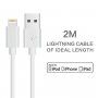Cablu lightning OPSO, de sincronizare şi de încărcare, certificat MFI, pentru Apple iPhone / iPad / iPod - alb - 2m