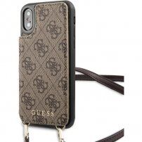 Guess 4G carcasă cu curea pentru umăr pentru iPhone X / XS - maro