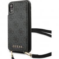 Guess 4G husă flip cu curea pentru iPhone XR - gri