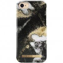 iDeal Of Sweden carcasă model marmură pentru iPhone SE (2020/2022) / 8 / 7 / 6S - negru-auriu