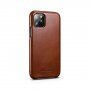 Icarer husă flip din piele pentru iPhone 11 Pro - maro cacao